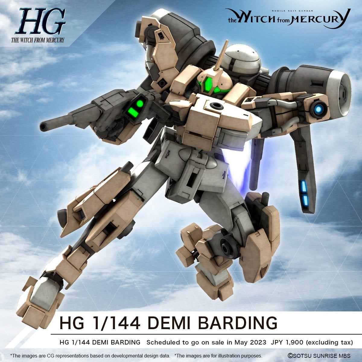 Mobile Suit Gundam The Witch From Mercury: Demi Barding High Grade 1:144 Scale Model Kit